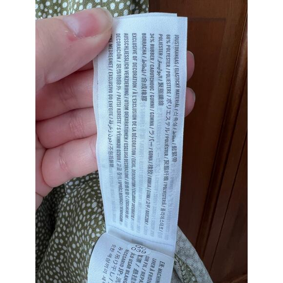 Abercrombie & Fitch Women's Knot Front Mini Dress Polka Dot Green White Size S - Picture 9 of 12